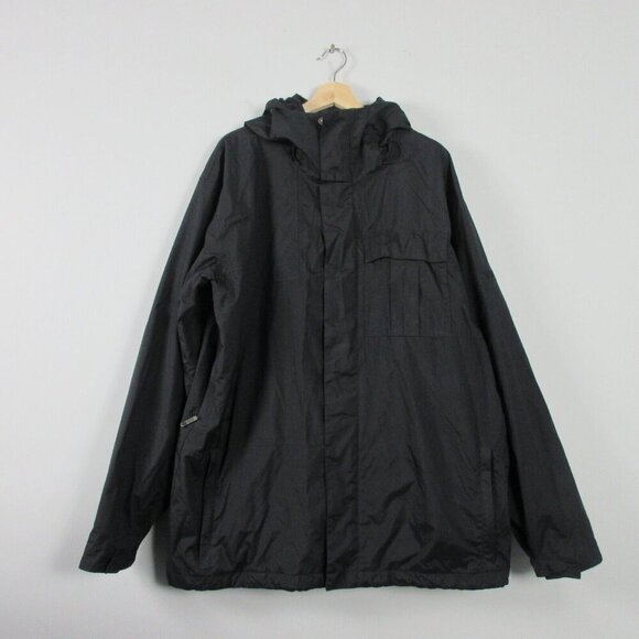 Bonfire Snowboarding Co Hooded Jacket Men's XL Black Nylon Ski Winter Coat 1174 - Picture 1 of 16